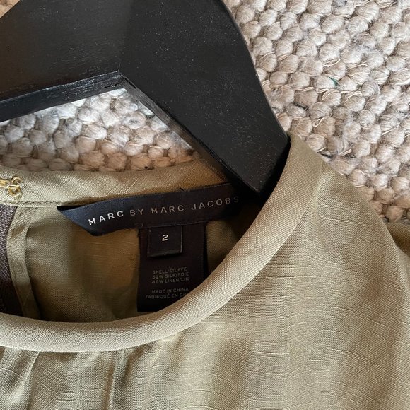 Marc by Marc Jacobs green linen/silk blend dress. Size 2 - Picture 2 of 2